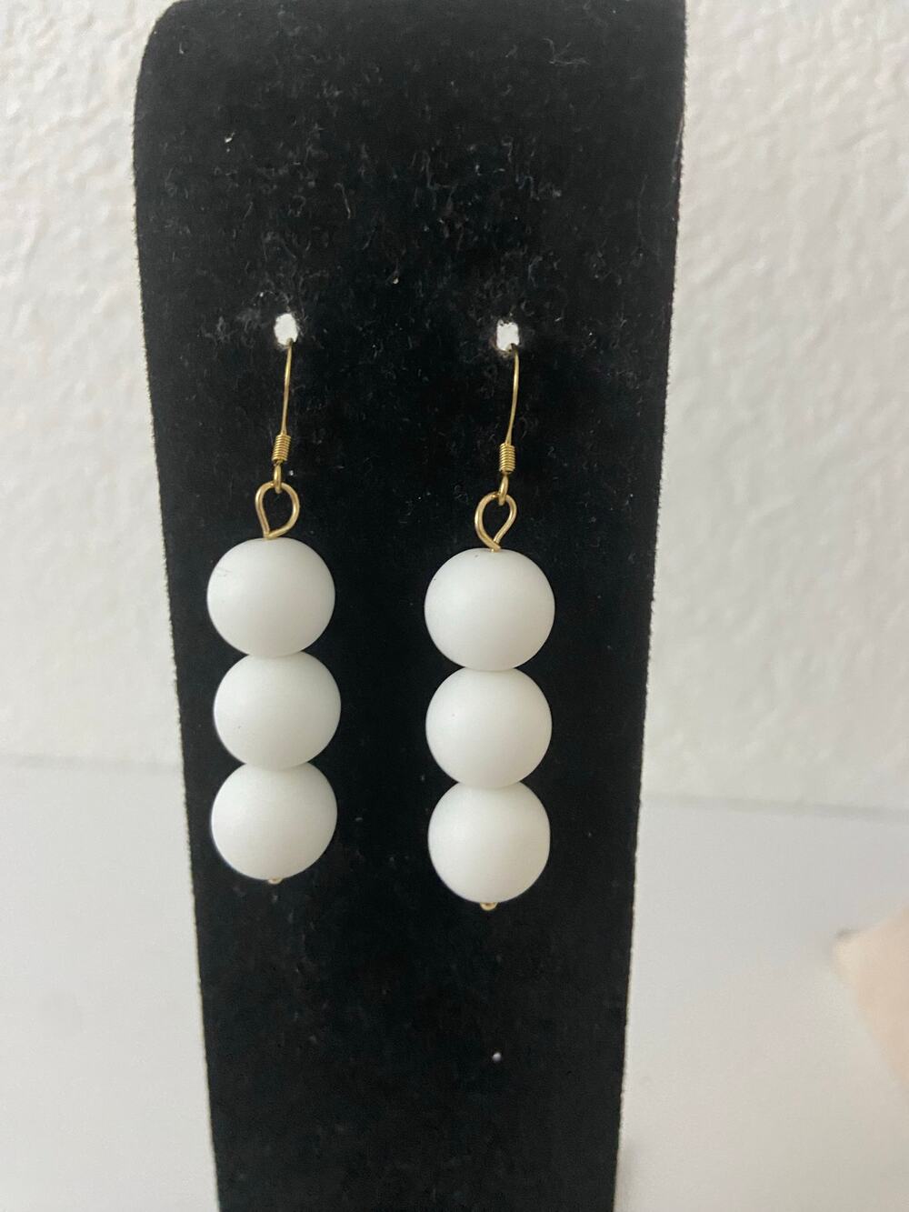 White stone earrings